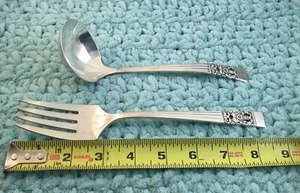 Oneida Coronation Serving Fork & Gravy Ladle Community Silverplate Flatware - Picture 1 of 5