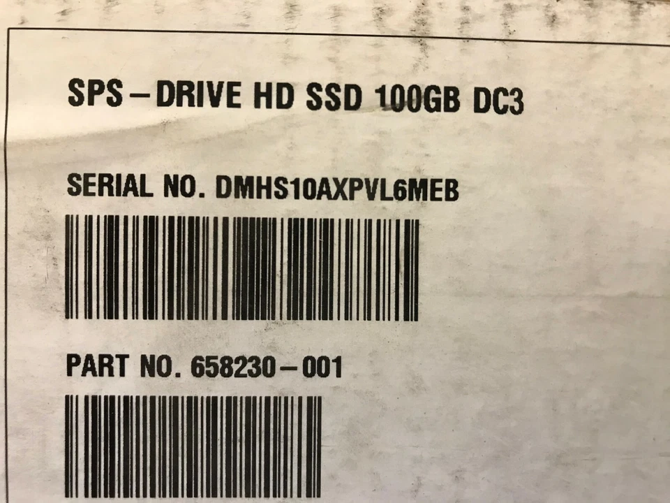 NEW HP 3PAR QR611B / QR615B / 658230-001 100GB SSD HARD DRIVE Inc VAT  - Image 1 of 1