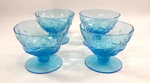 Set 4 bicchieri sherbet champagne Seneca Driftwood fiordaliso piedi blu - Foto 1 di 4