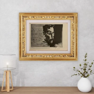 Impresión original firmada de Pablo Picasso, certificado de autenticidad y tasación por $3,500 USD Foto 1 de 4