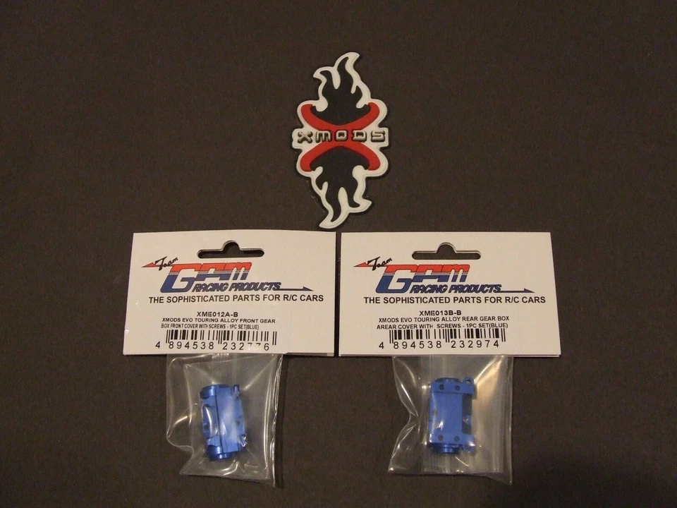 ****XMODS EVO GPM ALLOY GEARBOX COVERS XME012A & XME013B BLUE NEW ALUMINUM**** - Image 1 of 1