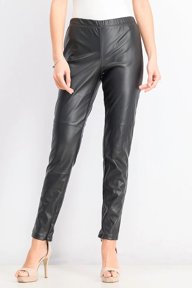 Bar Ill Faux-leather SKINNY Pants Zip Ankles Pull-on Stretch Size Large