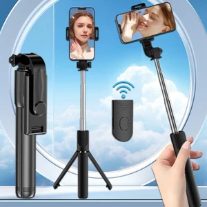 26" Wireless Remote Selfie Stick Tripod Stand Phone Camera Holder Travel Video - Picture 1 of 12