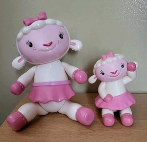 Lot of 2 Doc McStuffins 7" & 4" Lambie Lamb Toy Figure Replacement Disney Used - Picture 1 of 9