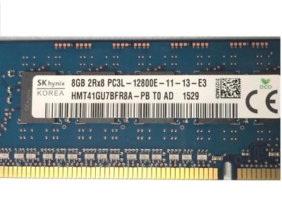Hynix HMT41GU7BFR8A-PB 8GB DDR3-1600 PC3L 12800E ECC Unbuffered DIMM - Image 1 of 2