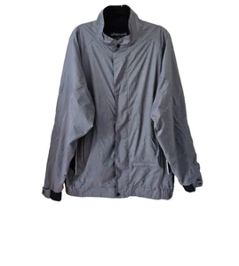 DryJoys FootJoy Jacket Mens XL Gray Full Zip Mockneck Pockets Lined LS Golf Logo - Picture 1 of 16