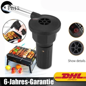 Tragbar Elektrisches Gebläse für BBQ-Grill Ventilator Luftventilator Picknick - Bild 1 von 17
