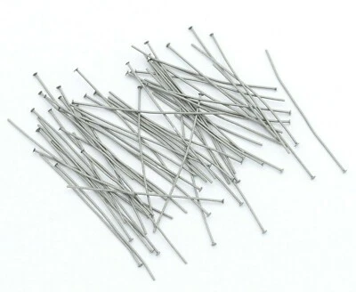 Antiqued Silver Head Pin Flat Tip Jewelry Findings Crafting 56 Piece 2 Inches  - Изображение 1 из 3