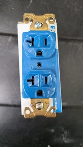 Receptáculo dúplex Eaton Arrow Hart 20a / 125v / 5-20r / azul / Ah5352bl - Imagen 1 de 5