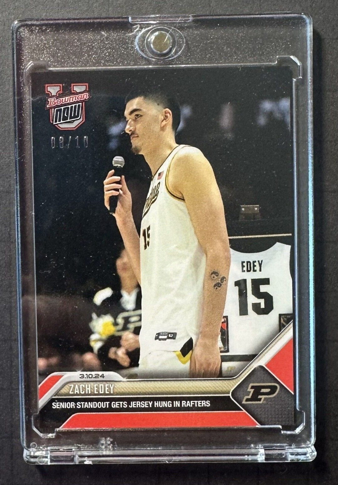2023-24 Zach Edey Bowman U Now Basketball RED Purdue Boilermakers #67 RARE 8/10