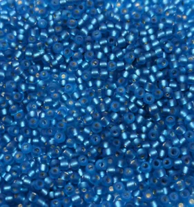 Vintage Glass Seed Beads TOHO Japan Silver Lined Light Matte Blue 11/0 13g - Picture 1 of 5
