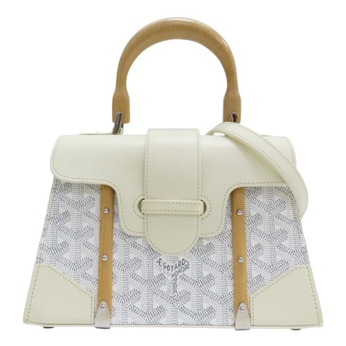 GOYARD Saigon Souple mini borsa a tracolla in pelle bianca
