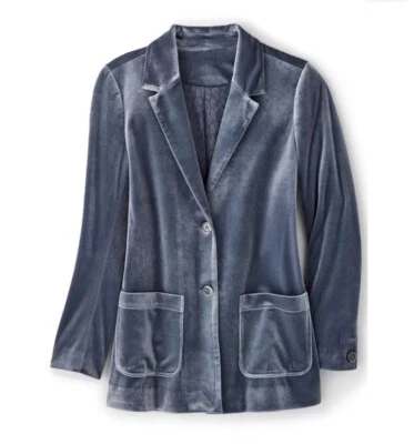 NEW Softsurroundings Women's Jackets Holly Velvet Blazer Medium Fancy - Image 1 of 4