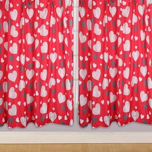 Oficial One Direction 66" x 54" Sin Forro Lápiz Plisado Personaje Cortinas Corazones - Imagen 1 de 1