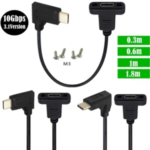Up&Down Left&Right Angle USB 3.1 Type C Male to Female Panel Mount Screw Cable - Picture 1 of 13