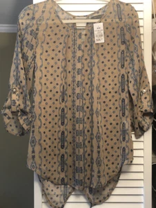 SUZY SHIER Crisscross Back Blouse Medium - Picture 1 of 5