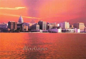 Postcard Wisconsin Madison Downtown Isthmus, Skyline frm Lake Monona MINT Unused - Picture 1 of 1
