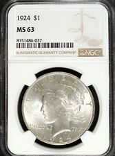 1924 P NGC MS 63 Peace Silver Dollar ☆☆ Great Collectible ☆☆ 037