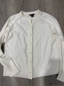 Sweater Girls XL White With Pearl Buttons  - Picture 1 of 6