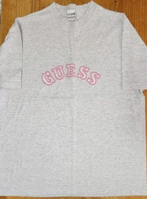 Nueva Camisa Vintage Años 80 GUESS Gris Rosa Georges Marciano Mujer Talla Única 27x20 Foto 1 de 4