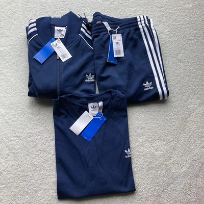 Adidas Originales SST Superstar Chándal Completo Para Hombre Azul Marino Conjunto de 2 Piezas Nuevo 2XL Foto 1 de 4