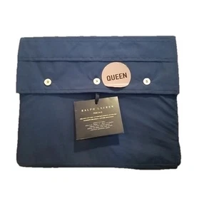 Ralph Lauren Organic Cotton Percale Queen Flat Sheet - Blue (W-1) - Picture 1 of 2