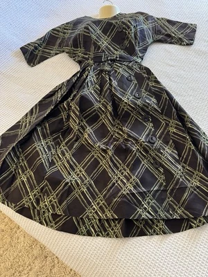 Vestido Vintage Años 50 60 XS S Cintura Camisa Vestido MCM Edad Atómica Botones Lazo en Cinturón Foto 1 de 4