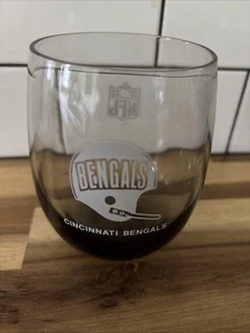 Vintage NFL Cincinnati Bengals 1 Smoked Rocks Whiskey Cocktail Glas Rolly Polly - Bild 1 von 4