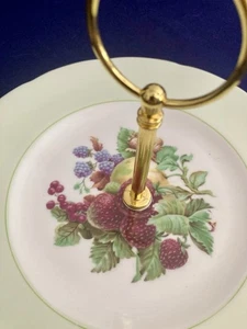 Heathcote 1 Tier Tidbit Tray Berries Fruit 8" Bone China Dessert Candy  England - Picture 1 of 8