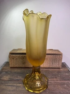 Fenton Art Glass Swung Handkerchief Vase In Autumn Gold With Satin Top - Picture 1 of 5