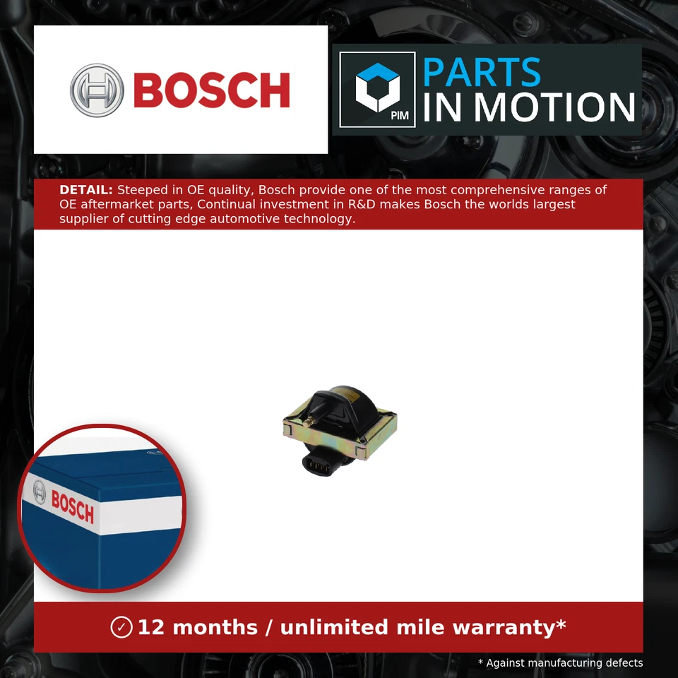 Ignition Coil fits PEUGEOT 205 Mk2, Mk2 Gti 1.0 1.1 1.4 1.6 1.9 87 to 98 Bosch - Image 1 of 4