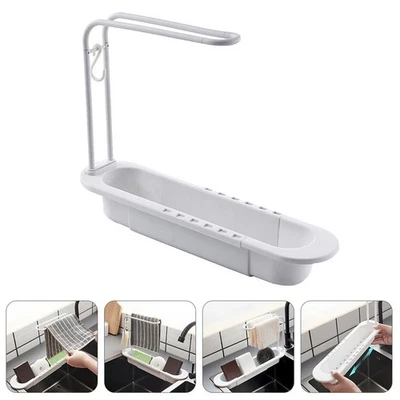  Telescopic Sink Storage Basket Kitchen Holder Towel Rack Organizer - Image 1 of 4