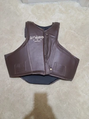 Bull Rider Potective Vest Get Western USA Rodeo Gear Used Brown Adjustible Size - Image 1 of 4