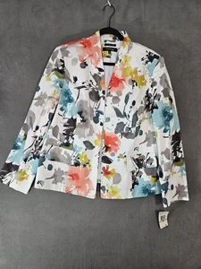 NWT Evan-picone Womens Plus 16W Blazer Jacket Colorful Floral Stretch Office - Picture 1 of 11