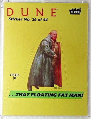 1984 DUNE MOVIE TRADING CARD STICKER 26 THAT FLOATING FAT MAN. - Image 1 of 3