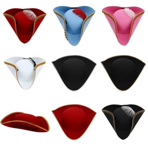 Sombrero de fieltro unisex rendimiento gorra pirata sombreros únicos 1 pieza sombrero pirata retro - Imagen 1 de 64