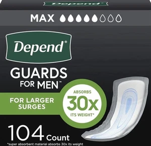 🔥 Depend GUARDS for Men Max Saugfähigkeit 104 Ct - NEU VERSIEGELT 💪 SCHNELLER VERSAND 🚚 - Bild 1 von 10