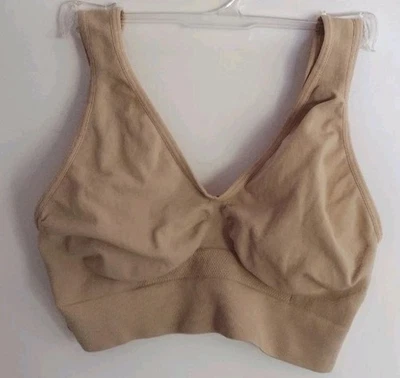 HANES Cozy Seamless Nude Wireless Women's Unpadded Bralette Size M MHG196 - Image 1 of 4