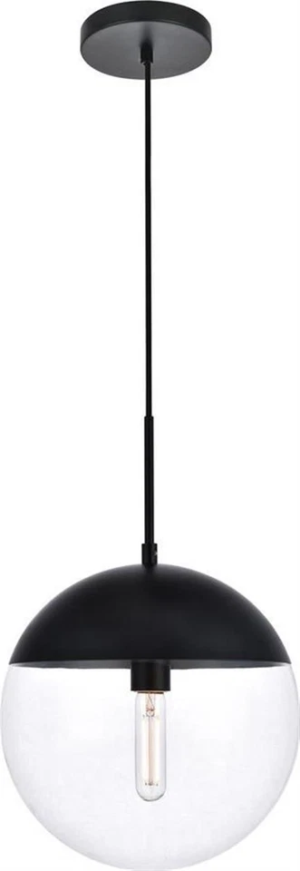 Eclipse Black Pendant-Clear Glass Light - Image 1 of 1
