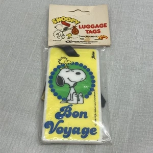 Vintage Peanuts Snoopy Luggage Tag Bon Voyage by Aviva NEW FACTORY SEALED - Picture 1 of 5