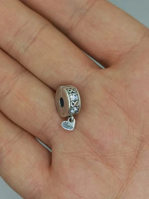 Authentic Pandora Family Always Pave Clip Spacer 791151C01 Charm 925 Silver - Immagine 1 di 4
