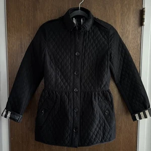 burberry london womens black quilted jacket size 38 made in Italy - Picture 1 of 8