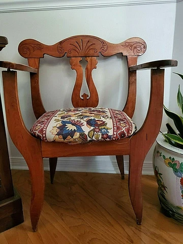 Antique Wood Chair Unique Needs work Cover