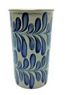 Cobalt Blue Stoneware Flower Vase Salt Glaze Style Decorative 1998 BBP Vintage