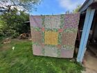 Vintage Handmade and Hand Quilted ~ Homemade Quilt 76x74 ~ Colorful{J5} 
