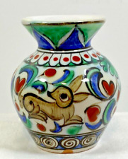 Decorative Ceramic Mini Vase Hearts Rabbit Blue Green 3 1/4"