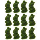  12 Pcs Easter Bunny Office Artificial Grass Turf Rabbit Figurines
