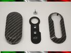 Cover Schale Schlüssel+Buttons+Haken Schlüsselanhänger Fiat Lancia !!!! Carbon