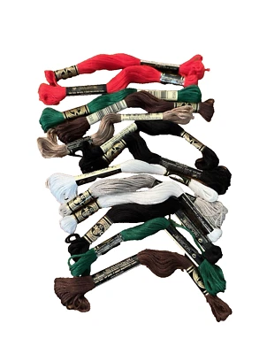 Cross Stitch Floss DMC Mouline Special Cotton Assorted Colors Ply 8 Lot of 13 - Image 1 of 4