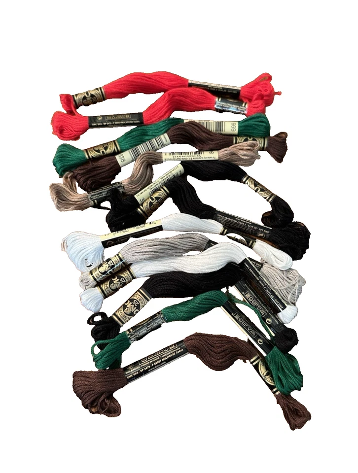 Cross Stitch Floss DMC Mouline Special Cotton Assorted Colors Ply 8 Lot of 13 - Image 1 of 4